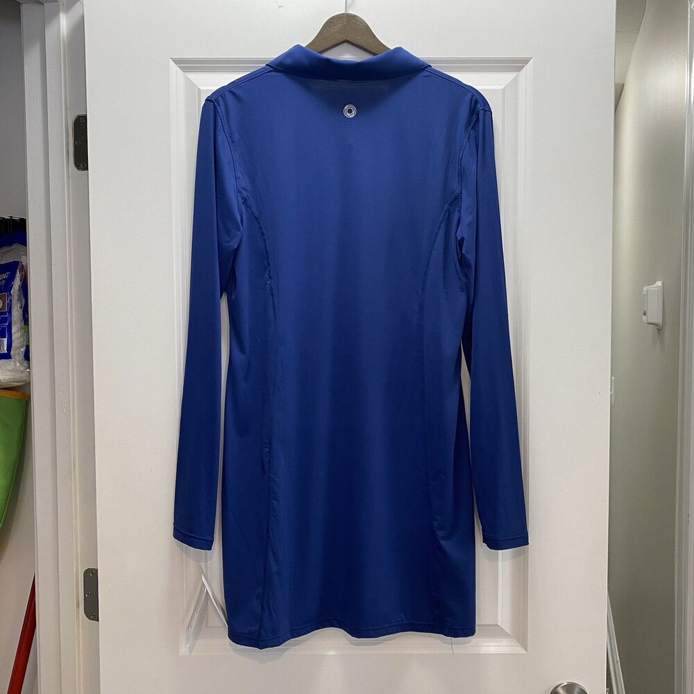 BloqUV NWT UPF 50+ Sun Protection Polo Dress Medium Navy Blue - Picture 7 of 7